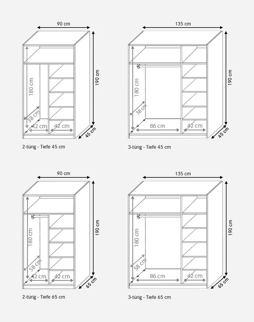 Drehtüren-Kleiderschrank "Arrondo" – Bild 6