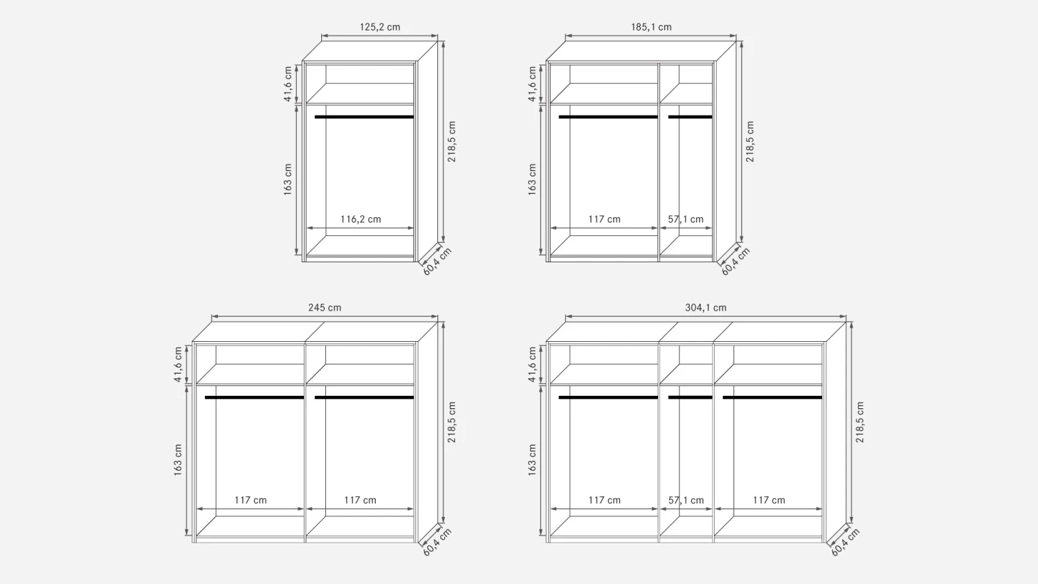 Drehtüren-Kleiderschrank "Golera" – Bild 4