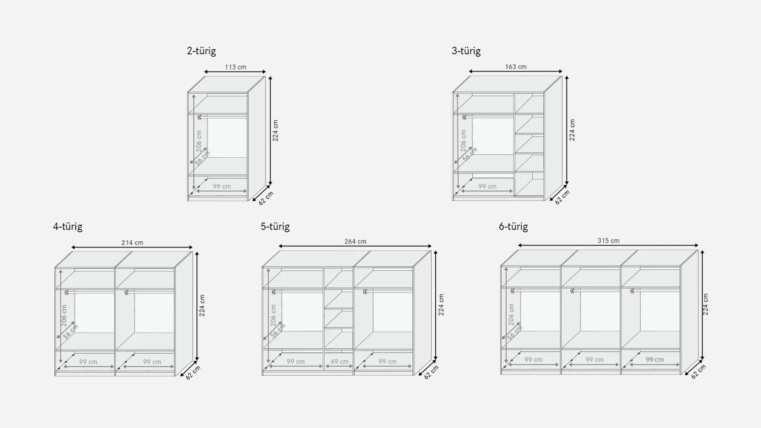 Drehtüren-Kleiderschrank "Midera" – Bild 6