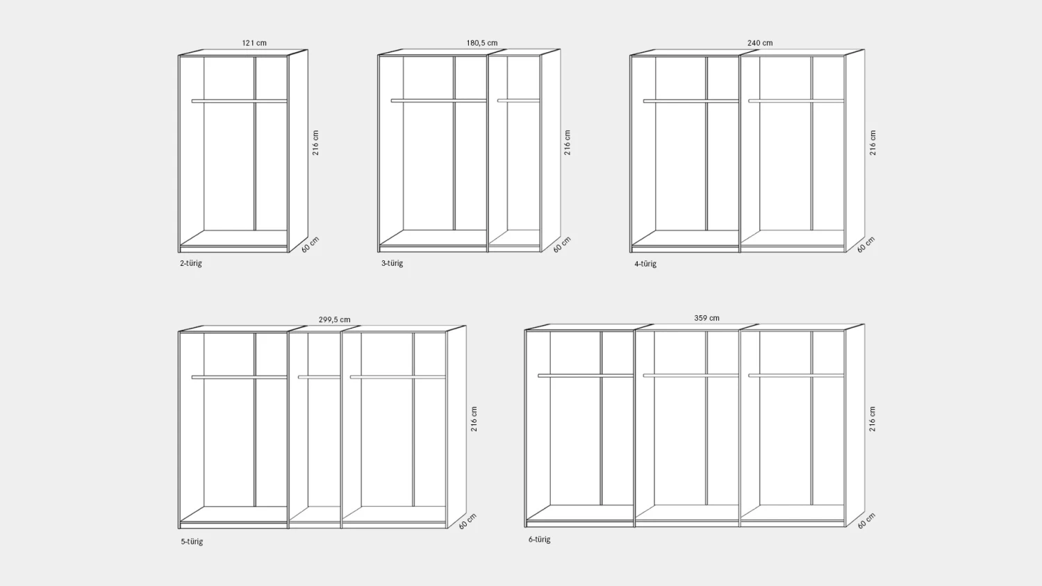 Drehtüren-Kleiderschrank "Cervino" – Bild 4