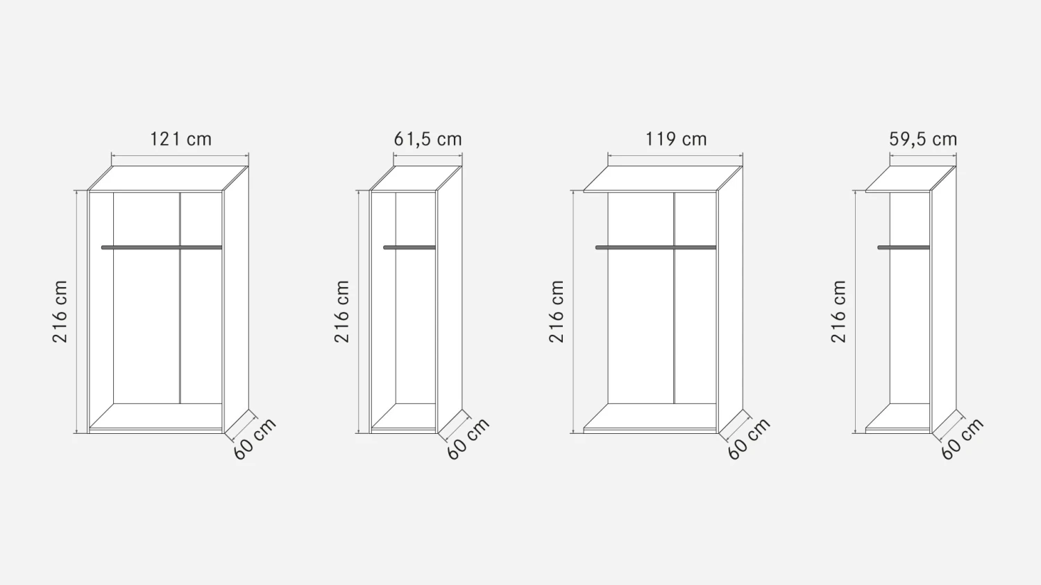 Drehtüren-Kleiderschrank "Avola" - Einzelmodule – Bild 8